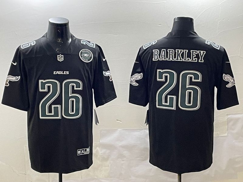 Men Philadelphia Eagles #26 Barkley Black 2025 Nike Vapor Limited NFL Jersey style 5